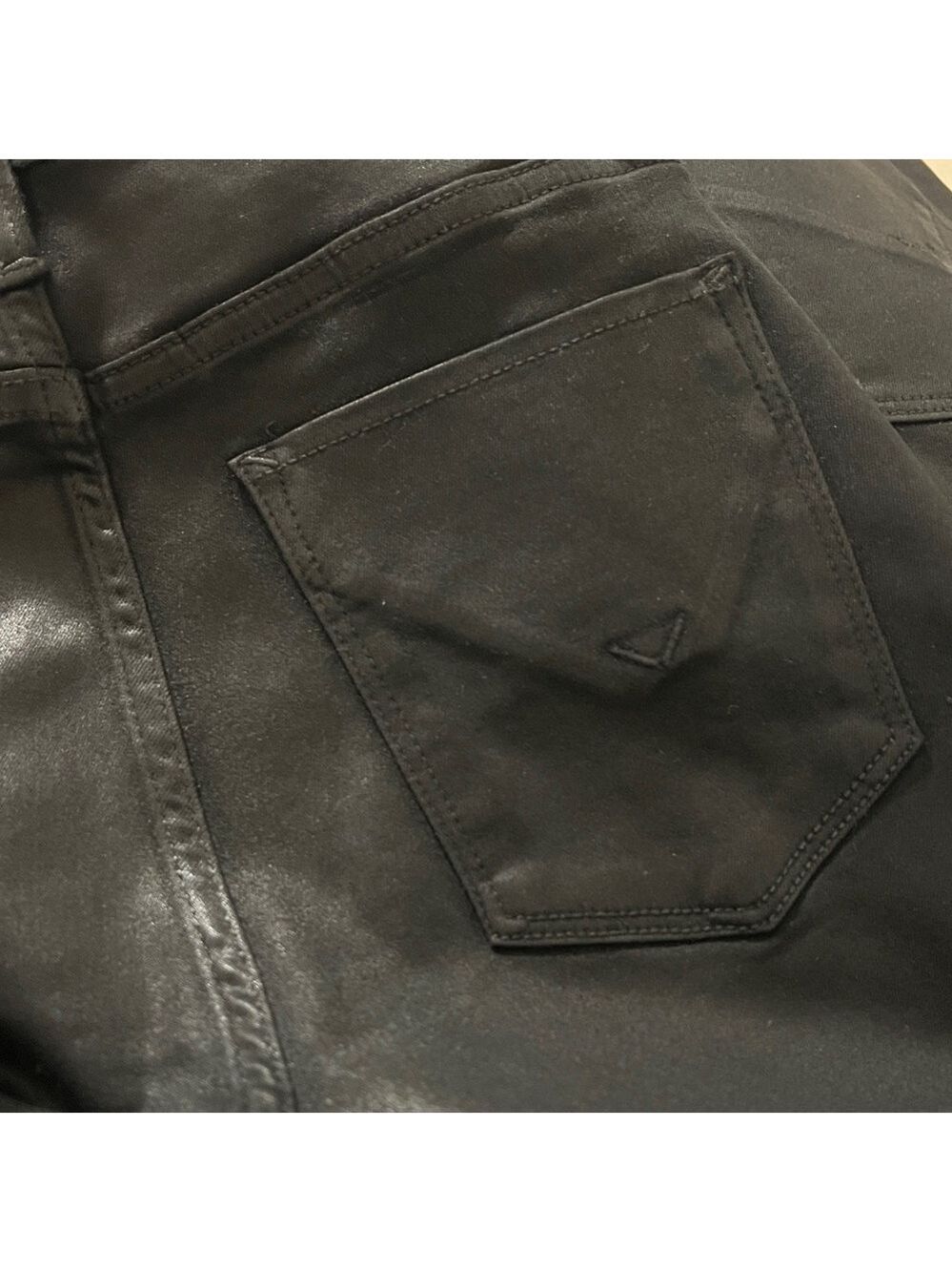 NWT $225 Hudson Barbara High-Rise Bootcut Jean Noir Coated 34.5” Inseam (Tall) - Picture 9 of 16
